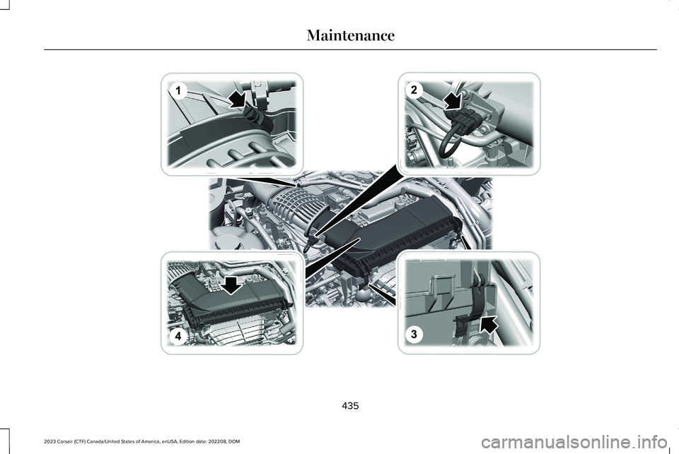 LINCOLN CORSAIR 2023  Owners Manual 435
2023 Corsair (CTF) Canada/United States of America, enUSA, Edition date: 202208, DOMMaintenance     E369109   