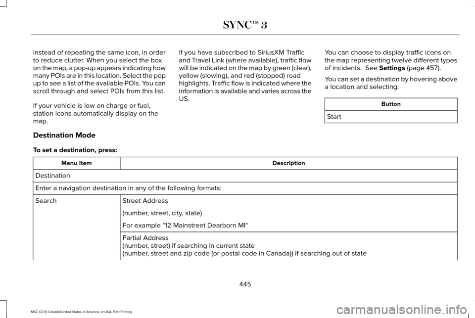 LINCOLN MKZ 2017 Owners Manual instead of repeating the same icon, in order
to reduce clutter. When you select the box
on the map, a pop-up appears indicating how
many POIs are in this location. Select the pop
up to see a list of t LINCOLN MKZ 2017 Owners Manual instead of repeating the same icon, in order
to reduce clutter. When you select the box
on the map, a pop-up appears indicating how
many POIs are in this location. Select the pop
up to see a list of t