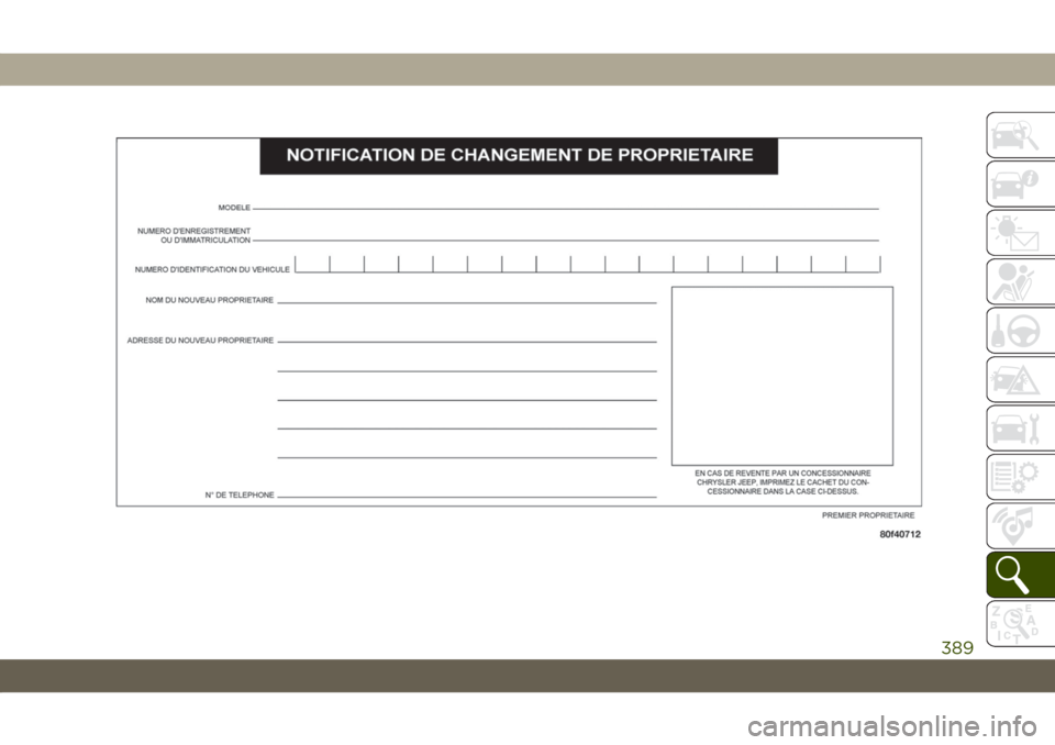 JEEP COMPASS 2019  Notice dentretien (in French) 389 