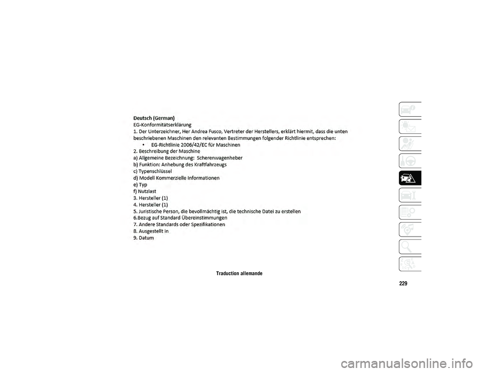 JEEP COMPASS 2020  Notice dentretien (in French) 229
Traduction allemande
20_MP_UG_FR_EU_t.book  Page 229   