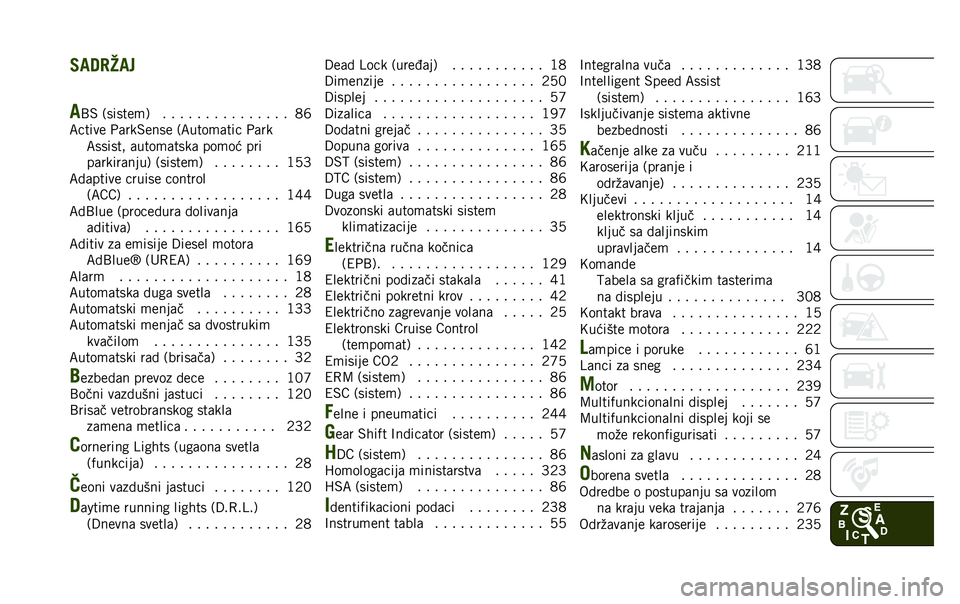 JEEP RENEGADE 2020  Knjižica za upotrebu i održavanje (in Serbian) �4��6�"���
�
�B�$ �/������
�1 � � � � � � � � � � � � � � � �6�P
�;����� �+�	���$���� �/�;����
�	��� �+�	��
�;������" �	����
�	����	 ���
�� �