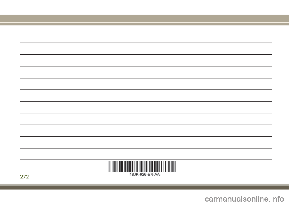 JEEP WRANGLER 2021  Owner handbook (in English) 272 