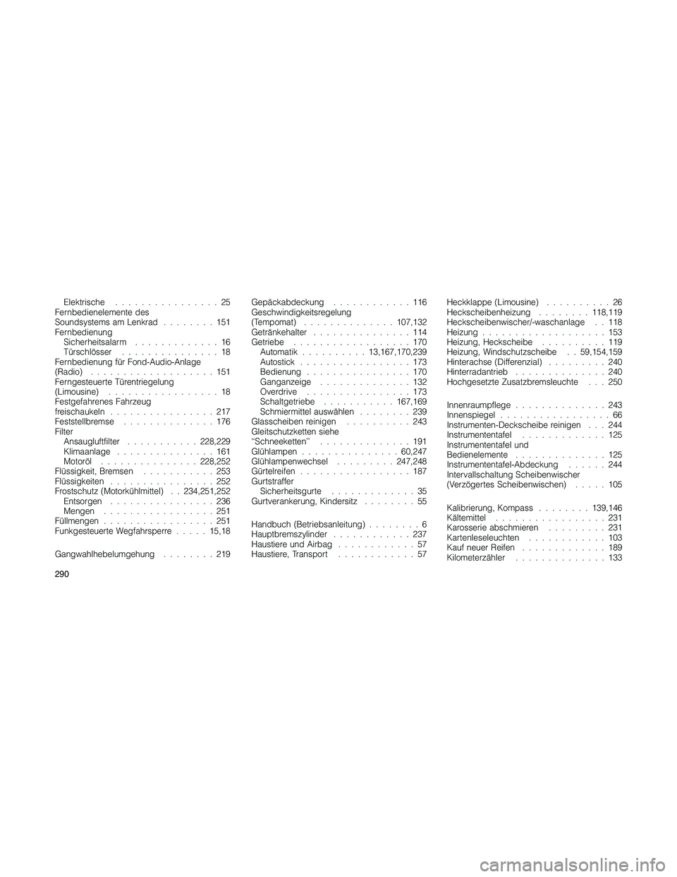 JEEP PATRIOT 2018 Betriebsanleitung (in German) Elektrische................25
Fernbedienelemente des
Soundsystems am Lenkrad........151
Fernbedienung
Sicherheitsalarm.............16
Türschlösser...............18
Fernbedienung für Fond-Audio-Anla JEEP PATRIOT 2018 Betriebsanleitung (in German) Elektrische................25
Fernbedienelemente des
Soundsystems am Lenkrad........151
Fernbedienung
Sicherheitsalarm.............16
Türschlösser...............18
Fernbedienung für Fond-Audio-Anla