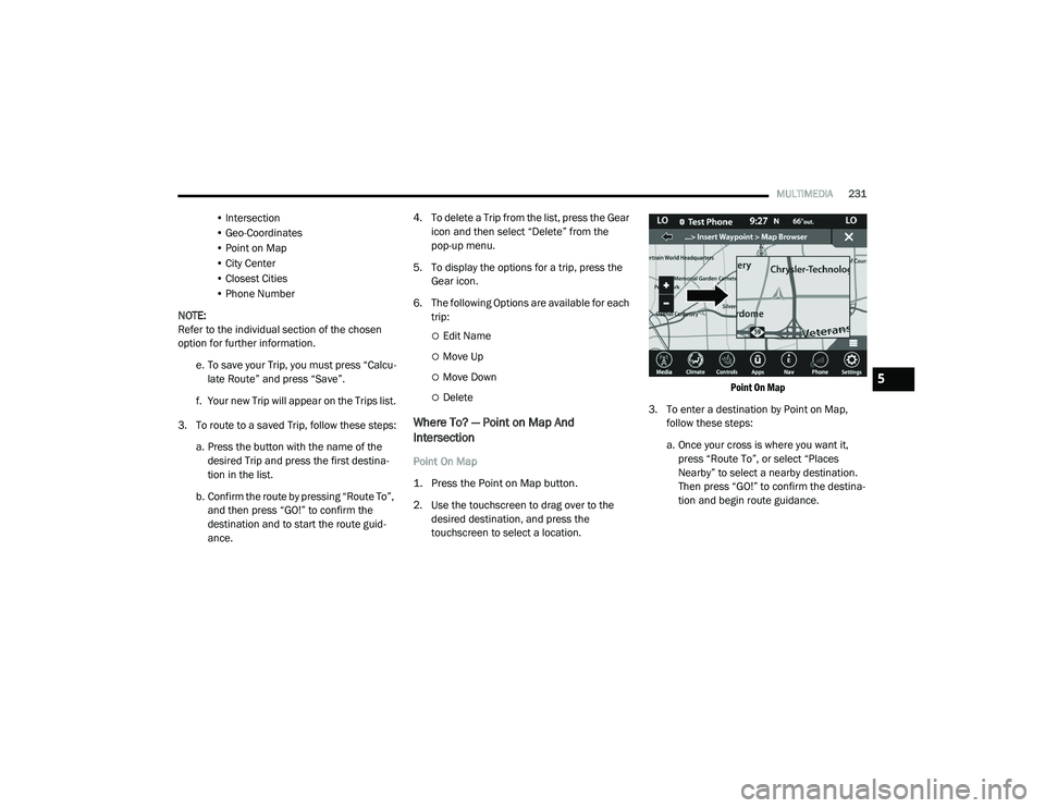 JEEP RENEGADE 2022  Owners Manual 5

21_BV_OM_EN_USC_t.book  Page 231   