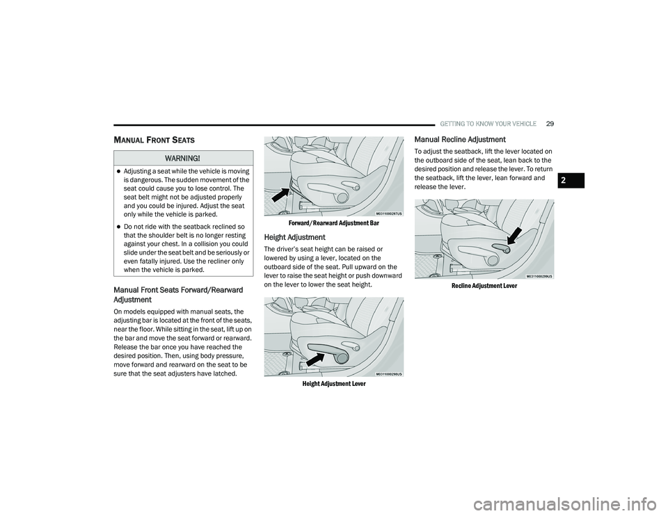 JEEP RENEGADE 2022  Owners Manual 2

21_BV_OM_EN_USC_t.book  Page 29   