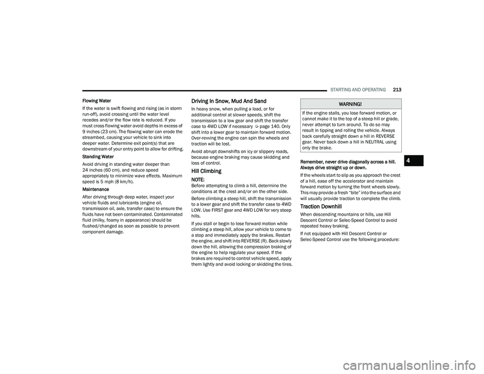 JEEP GRAND WAGONEER 2022  Owners Manual �:�$�5�1�,�1�*�
�,�I��W�K�H��H�Q�J�L�Q�H��V�W�D�O�O�V���\�R�X��O�R�V�H��I�R�U�Z�D�U�G��P�R�W�L�R�Q���R�U�
�F�D�Q�Q�R�W��P�D�N�H��L�W��W�R��W�K�H��W�R�S��R�I��D��V�W�H�H�S��K�L�O�O