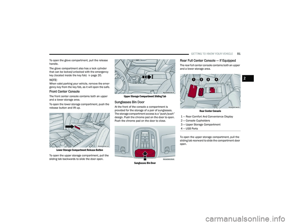 JEEP GRAND WAGONEER 2022  Owners Manual ���³��5�H�D�U��&�R�P�I�R�U�W��$�Q�G��&�R�Q�Y�H�Q�L�H�Q�F�H���L�V�S�O�D�\
���³��&�R�Q�V�R�O�H��&�X�S�K�R�O�G�H�U�V
���³��8�S�S�H�U��6�W�R�U�D�J�H��&�R�P�S�D�U�W�P�H�Q�W
���³��8�