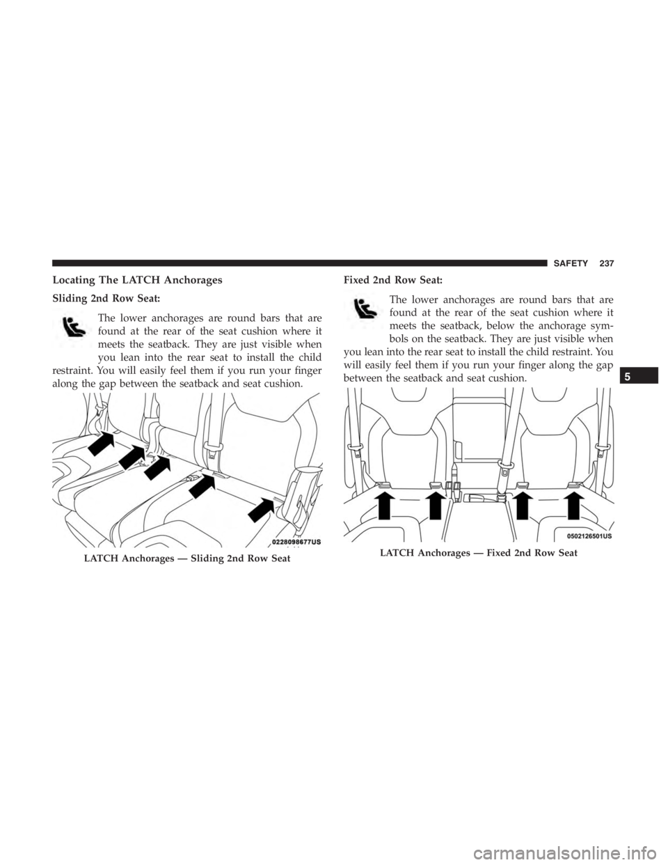 JEEP CHEROKEE LIMITED 2019  Owners Manual LATCH Anchorages 