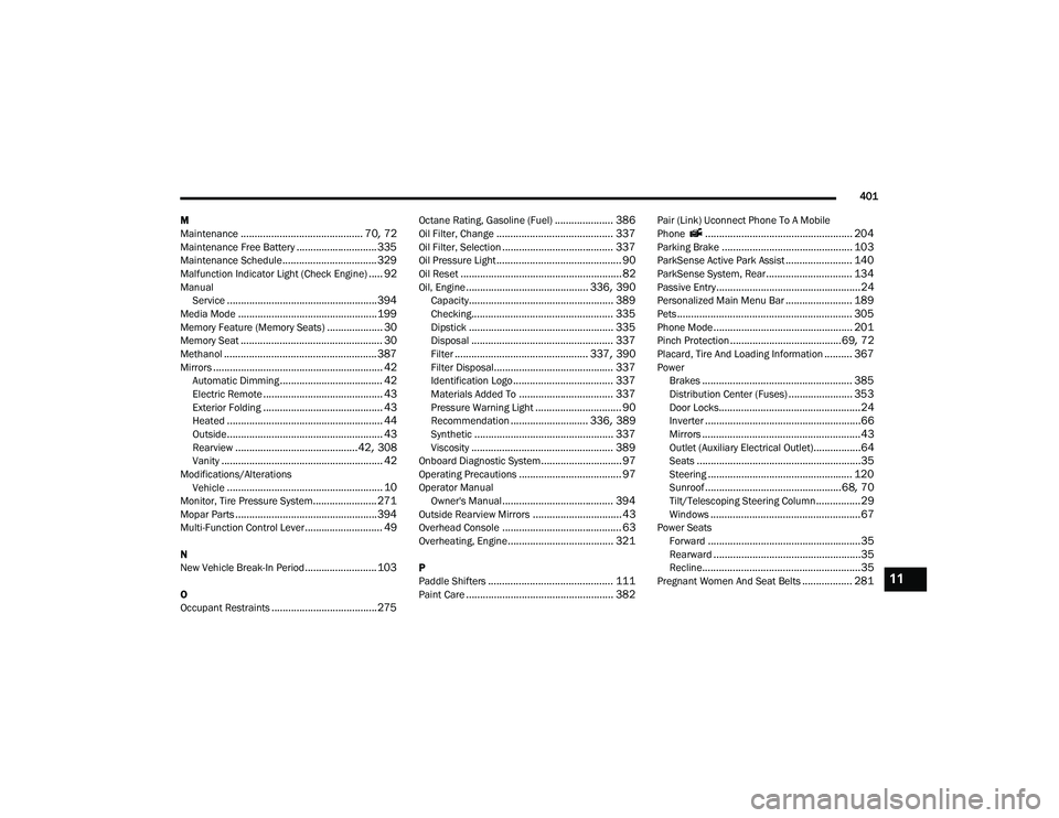 JEEP GRAND CHEROKEE LIMITED 2021  Owners Manual 11

21_WK_OM_EN_USC_t.book  Page 401   