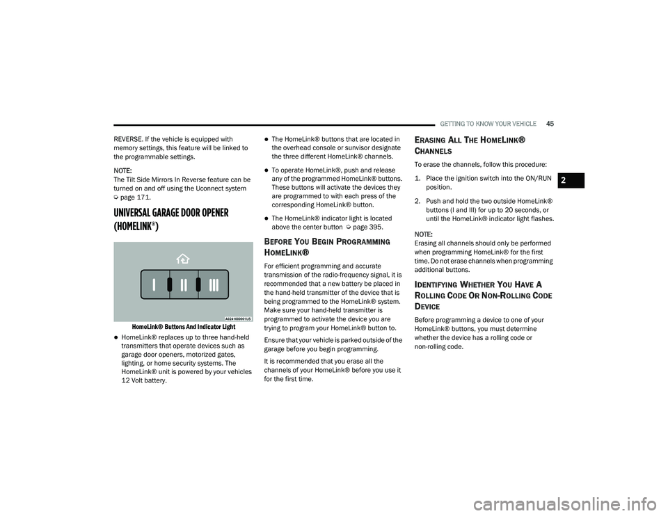 JEEP GRAND CHEROKEE LIMITED 2021  Owners Manual 2

21_WK_OM_EN_USC_t.book  Page 45   