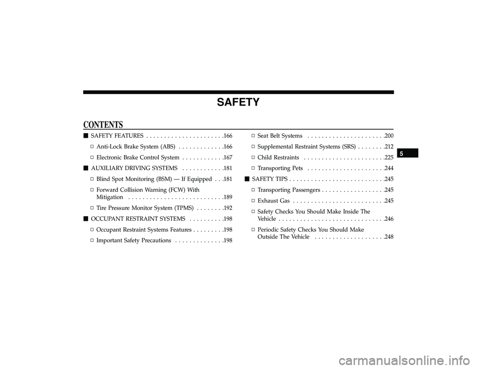 JEEP GRAND CHEROKEE LIMITED 2019  Owners Manual SAFETY
CONTENTS 