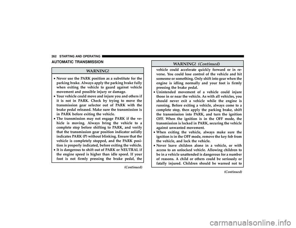JEEP GRAND CHEROKEE LIMITED 2019  Owners Manual AUTOMATIC TRANSMISSION 