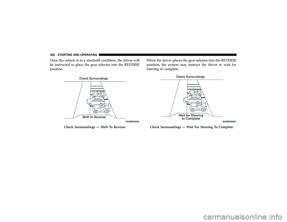 JEEP GRAND CHEROKEE LIMITED 2019  Owners Manual Once the vehicle is in a standstill condition, the driver will
be instructed to place the gear selector into the REVERSE
position.When the driver places the gear selector into the REVERSE
position, th