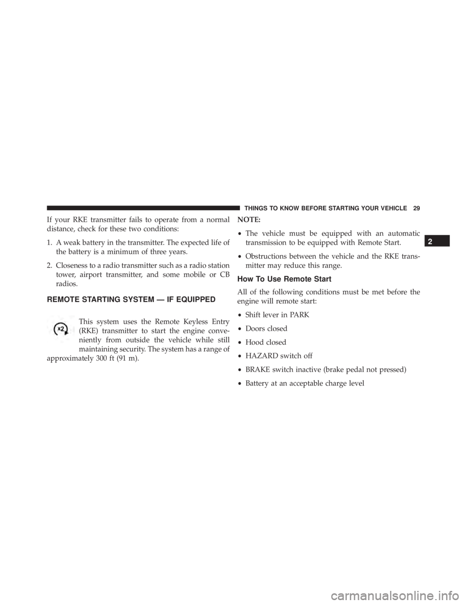 JEEP GRAND CHEROKEE LIMITED 2015  Owners Manual 2
THINGS TO KNOW BEFORE STARTING YOUR VEHICLE 29 