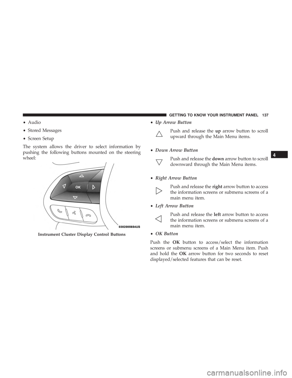 JEEP GRAND CHEROKEE LIMITED 2018  Owners Manual 4
GETTING TO KNOW YOUR INSTRUMENT PANEL 137 