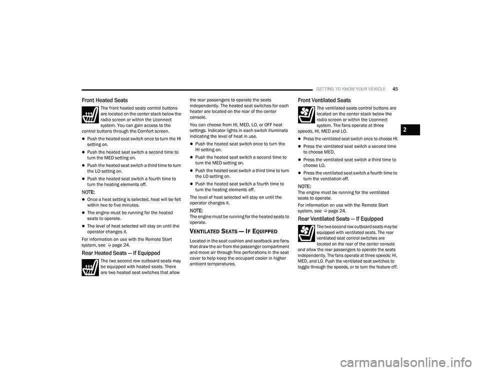 JEEP GRAND CHEROKEE TRAILHAWK 2022  Owners Manual 
2

22_WL_OM_EN_USC_t.book  Page 45   