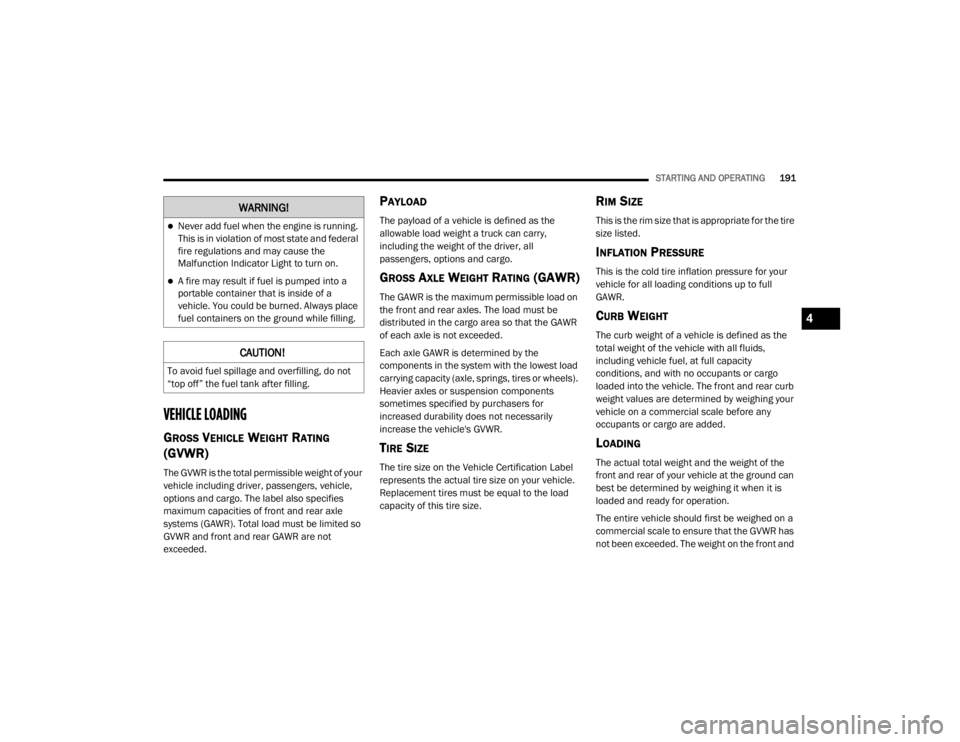 JEEP GRAND CHEROKEE L 2021  Owners Manual �:�$�5�1�,�1�*�
4

21_WL_OM_EN_USC_t.book  Page 191   
