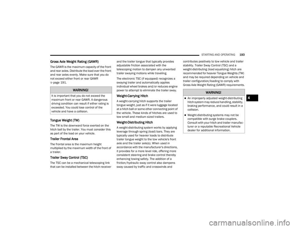 JEEP GRAND CHEROKEE L 2021  Owners Manual �:�$�5�1�,�1�*�
�,�W��L�V��L�P�S�R�U�W�D�Q�W��W�K�D�W��\�R�X��G�R��Q�R�W��H�[�F�H�H�G��W�K�H�
�P�D�[�L�P�X�P��I�U�R�Q�W��R�U��U�H�D�U��*�$�:�5���$��G�D�Q�J�H�U�R�X�V�
�G�U�L�Y�L�Q�J�