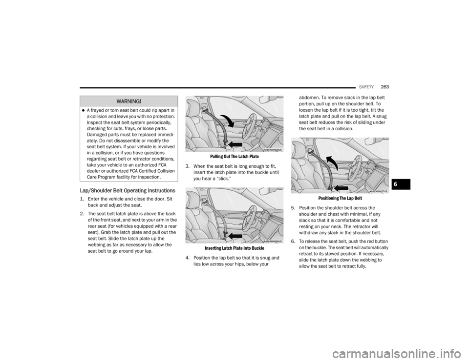 JEEP GRAND CHEROKEE L 2021  Owners Manual �:�$�5�1�,�1�*�
6

21_WL_OM_EN_USC_t.book  Page 263   