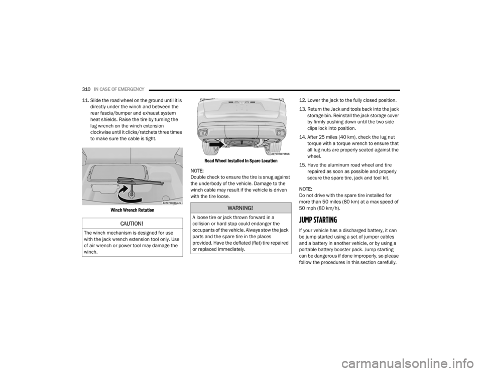 JEEP GRAND CHEROKEE L 2021  Owners Manual �:�$�5�1�,�1�*�
�$��O�R�R�V�H��W�L�U�H��R�U��M�D�F�N��W�K�U�R�Z�Q��I�R�U�Z�D�U�G��L�Q��D�
�F�R�O�O�L�V�L�R�Q��R�U��K�D�U�G��V�W�R�S��F�R�X�O�G��H�Q�G�D�Q�J�H�U��W�K�H�
�R�F�F�X�S�D�Q�