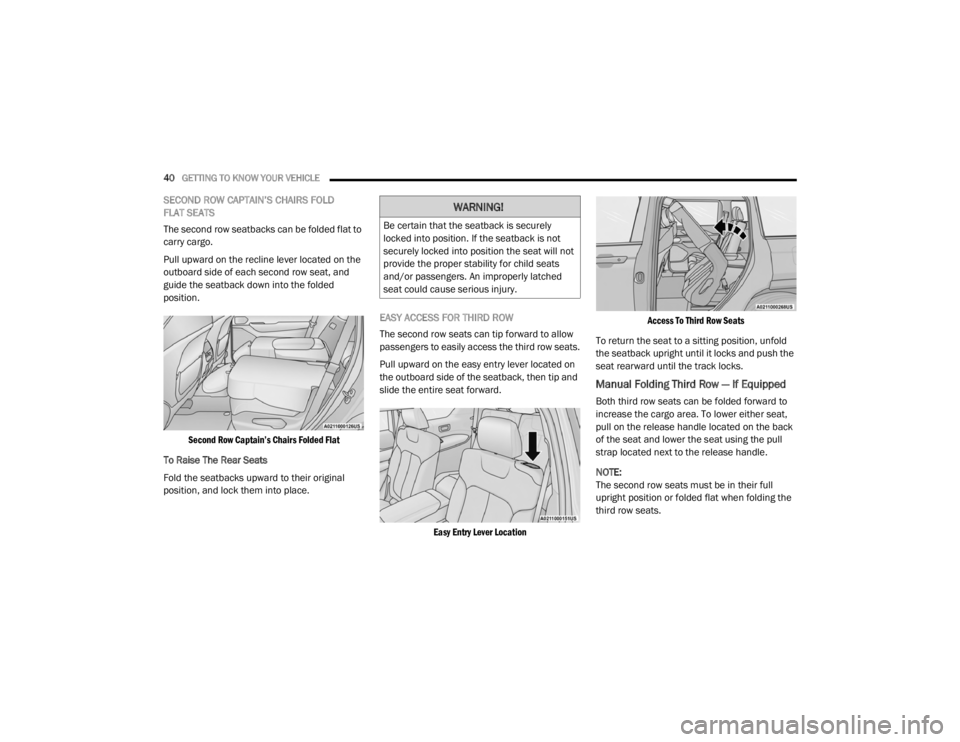 JEEP GRAND CHEROKEE L 2021  Owners Manual �:�$�5�1�,�1�*�
�%�H��F�H�U�W�D�L�Q��W�K�D�W��W�K�H��V�H�D�W�E�D�F�N��L�V��V�H�F�X�U�H�O�\�
�O�R�F�N�H�G��L�Q�W�R��S�R�V�L�W�L�R�Q���,�I��W�K�H��V�H�D�W�E�D�F�N��L�V��Q�R�W�
�V�H�F�X�