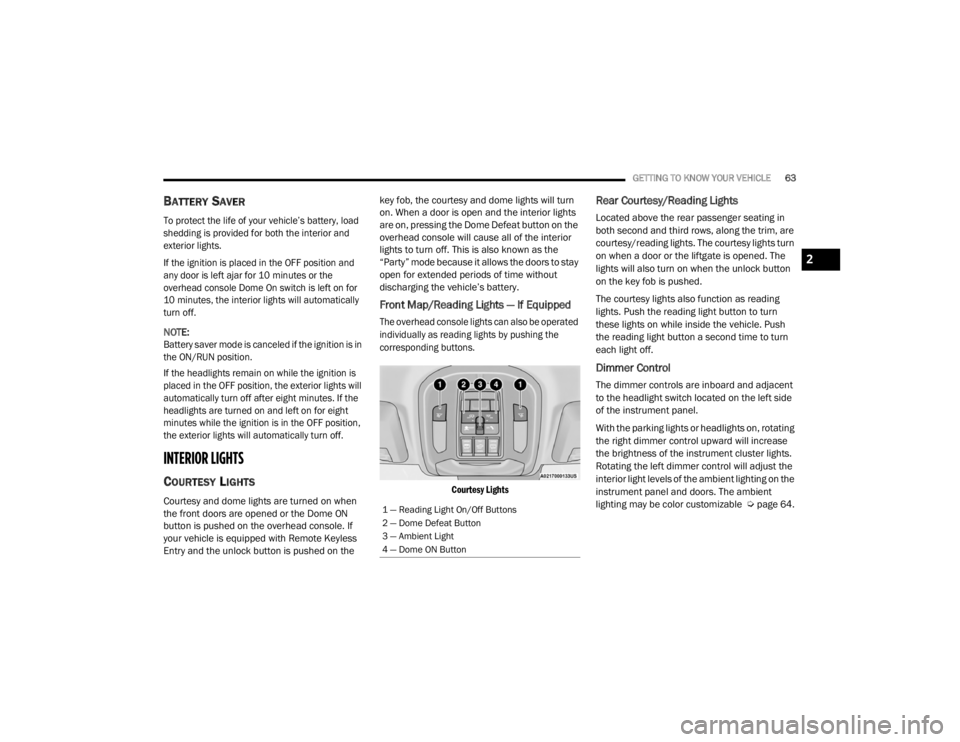 JEEP GRAND CHEROKEE L 2021  Owners Manual 2

21_WL_OM_EN_USC_t.book  Page 63   