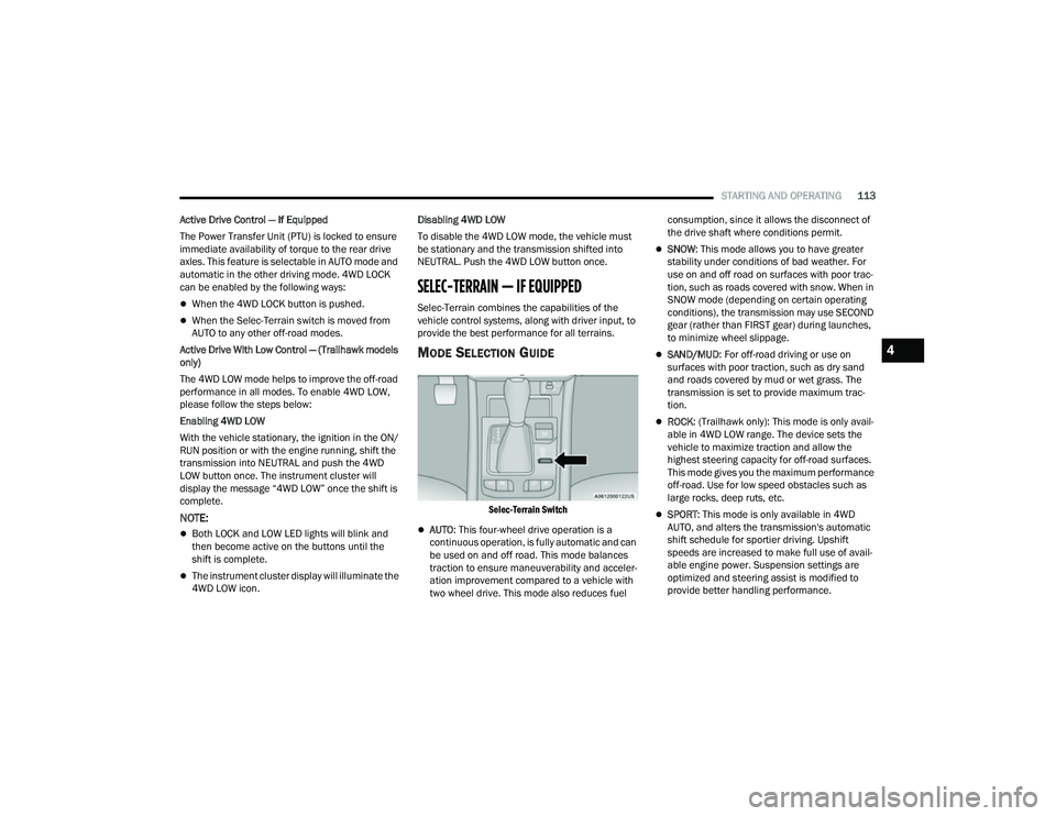 JEEP COMPASS 2022  Owners Manual 4

22_MP_OM_EN_USC_t.book  Page 113   