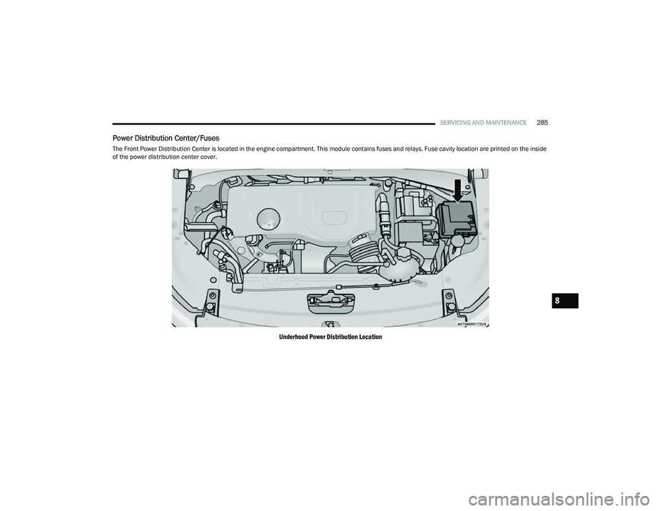 JEEP COMPASS 2022  Owners Manual 8

22_MP_OM_EN_USC_t.book  Page 285   