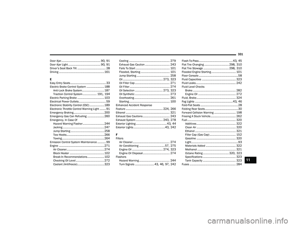 JEEP COMPASS 2022  Owners Manual 11

22_MP_OM_EN_USC_t.book  Page 331   