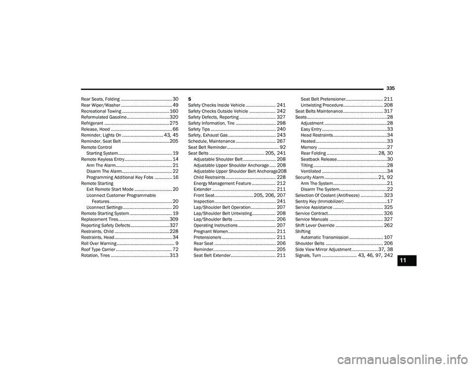 JEEP COMPASS 2022  Owners Manual 11

22_MP_OM_EN_USC_t.book  Page 335   