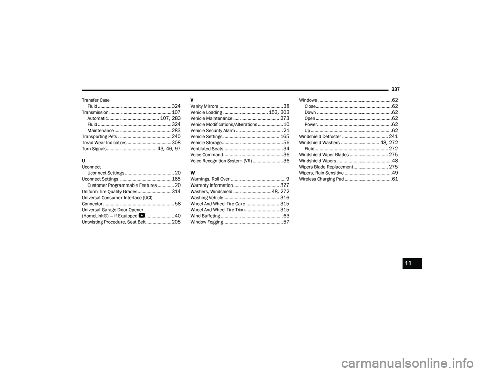 JEEP COMPASS 2022  Owners Manual 11

22_MP_OM_EN_USC_t.book  Page 337   