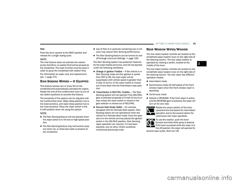 JEEP COMPASS 2022  Owners Manual 2

22_MP_OM_EN_USC_t.book  Page 49   