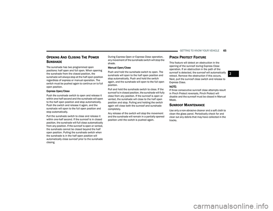 JEEP COMPASS 2022  Owners Manual 2

22_MP_OM_EN_USC_t.book  Page 65   