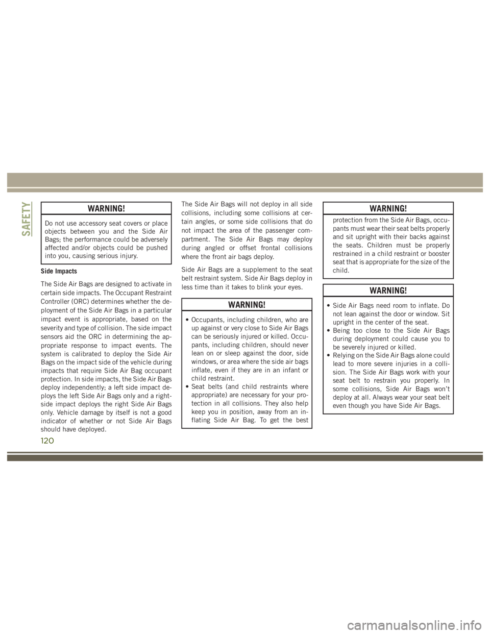 JEEP WRANGLER RUBICON 2018  Owners Manual 120 