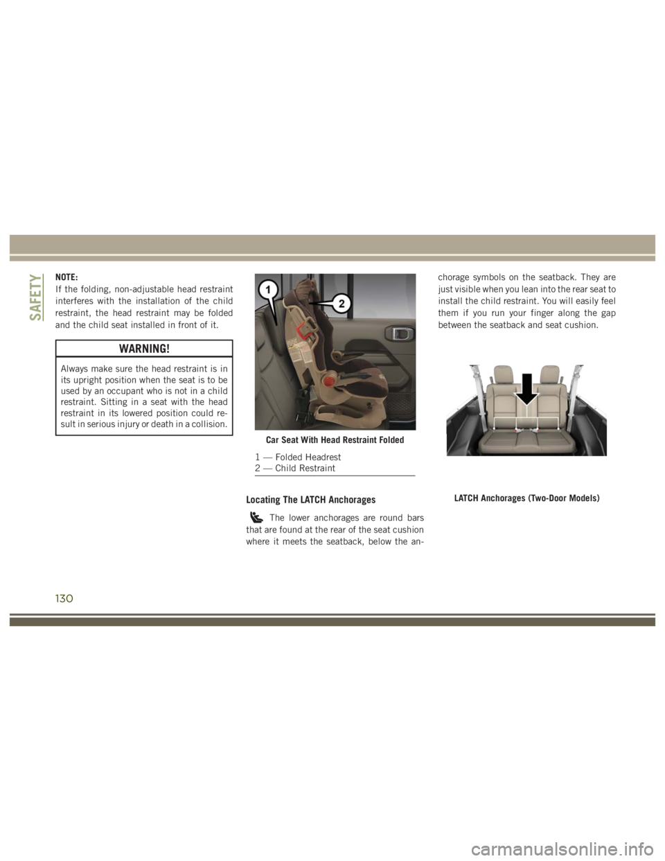 JEEP WRANGLER RUBICON 2019  Owners Manual 130 