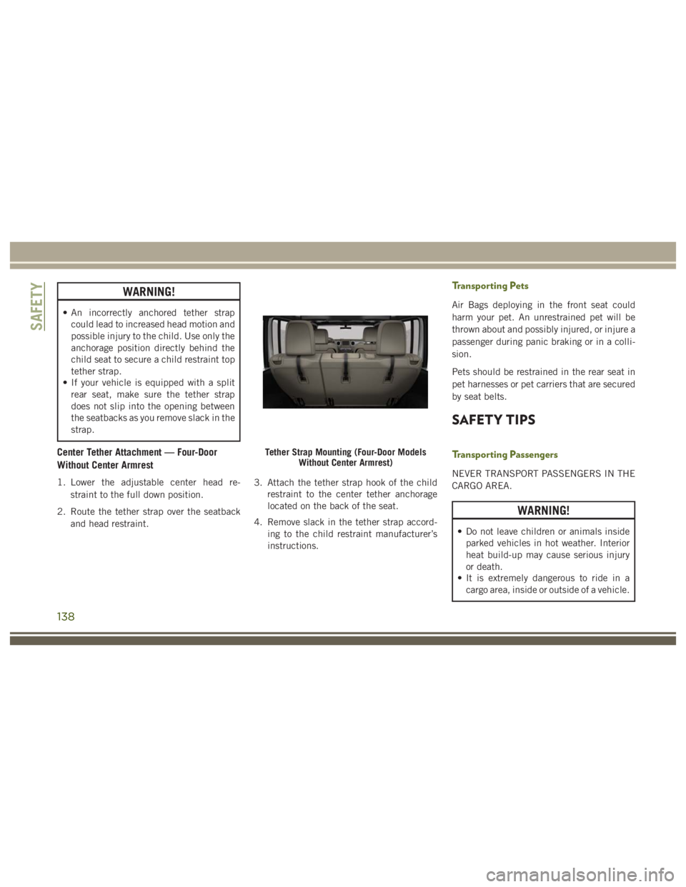 JEEP WRANGLER RUBICON 2019  Owners Manual 138 
