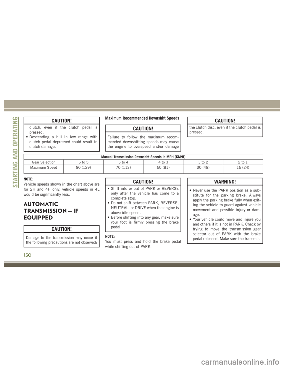 JEEP WRANGLER RUBICON 2019  Owners Manual 150 