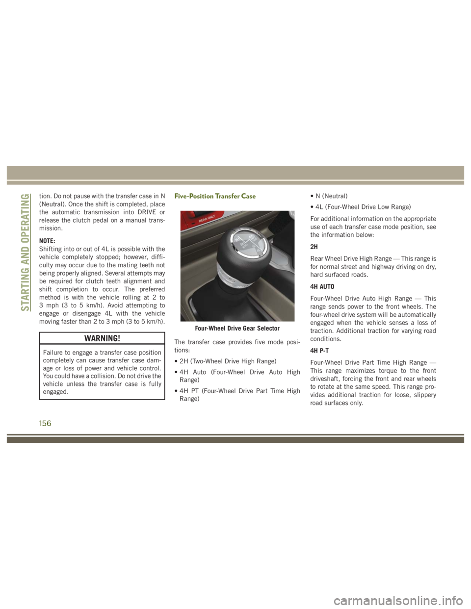 JEEP WRANGLER RUBICON 2019  Owners Manual 156 