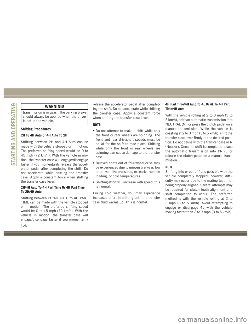 JEEP WRANGLER RUBICON 2019  Owners Manual 158 