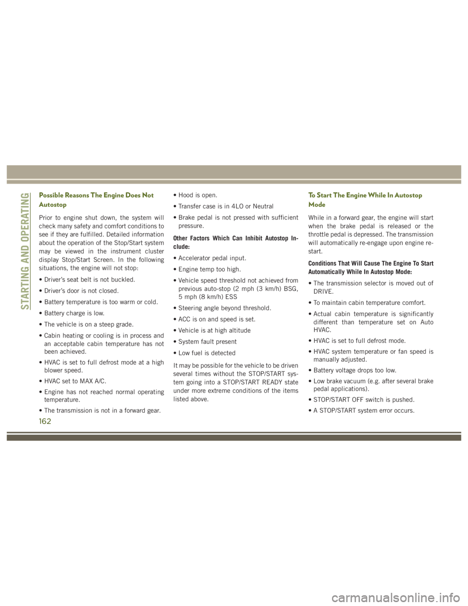 JEEP WRANGLER RUBICON 2019  Owners Manual 162 