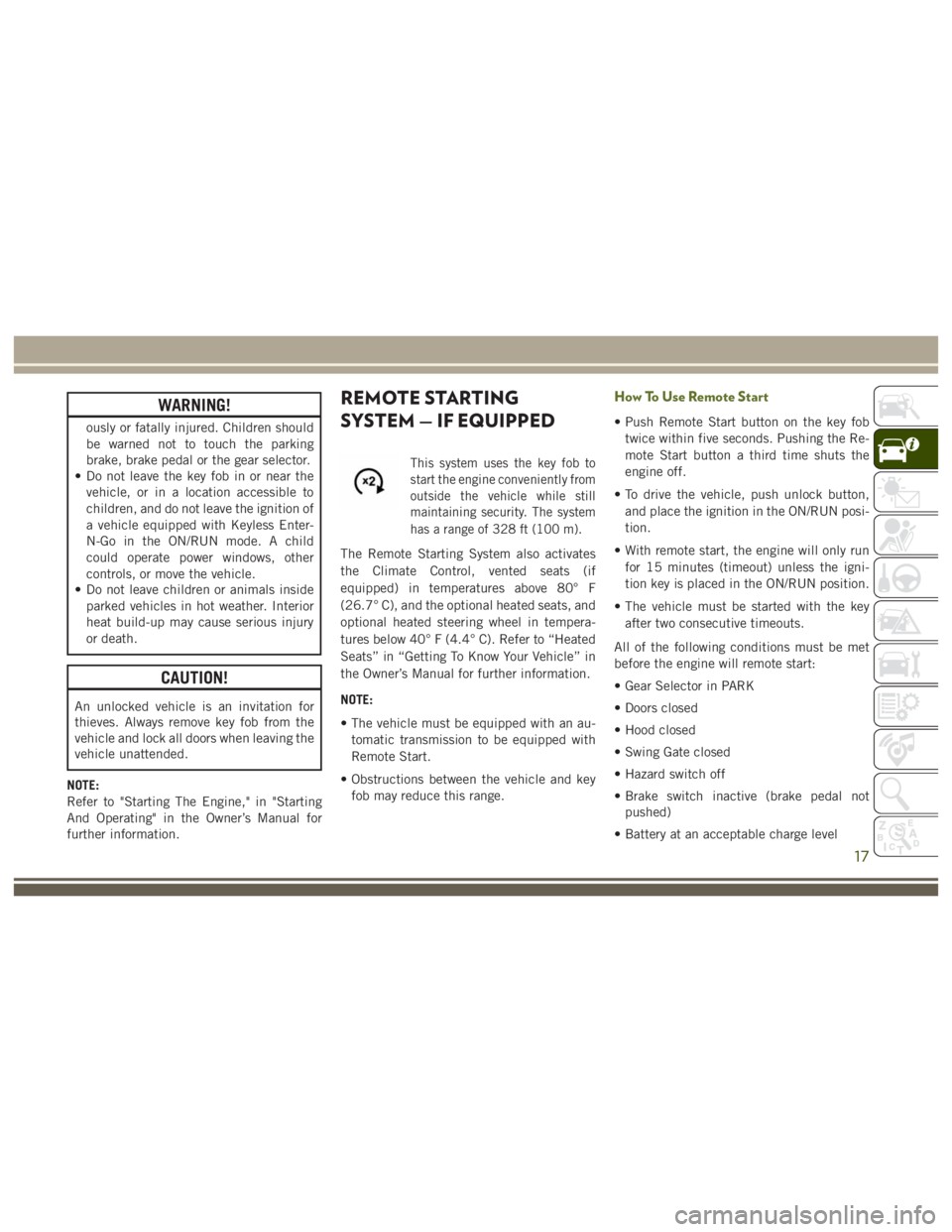 JEEP WRANGLER RUBICON 2019  Owners Manual 17 