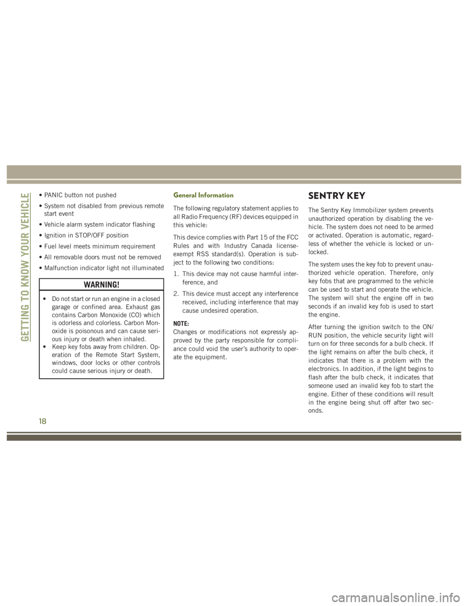 JEEP WRANGLER RUBICON 2019  Owners Manual 18 