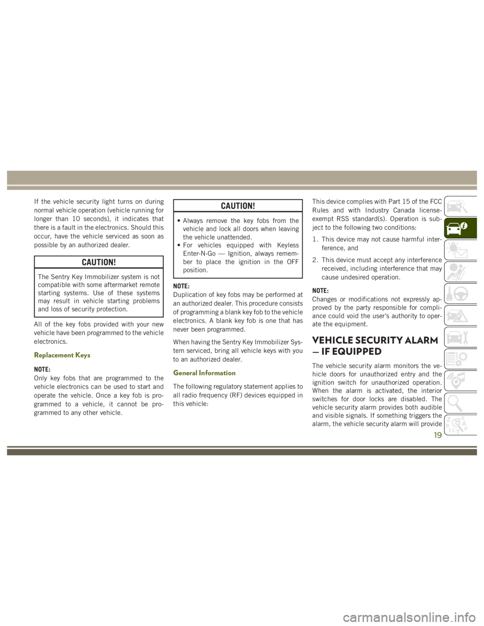 JEEP WRANGLER RUBICON 2019  Owners Manual 