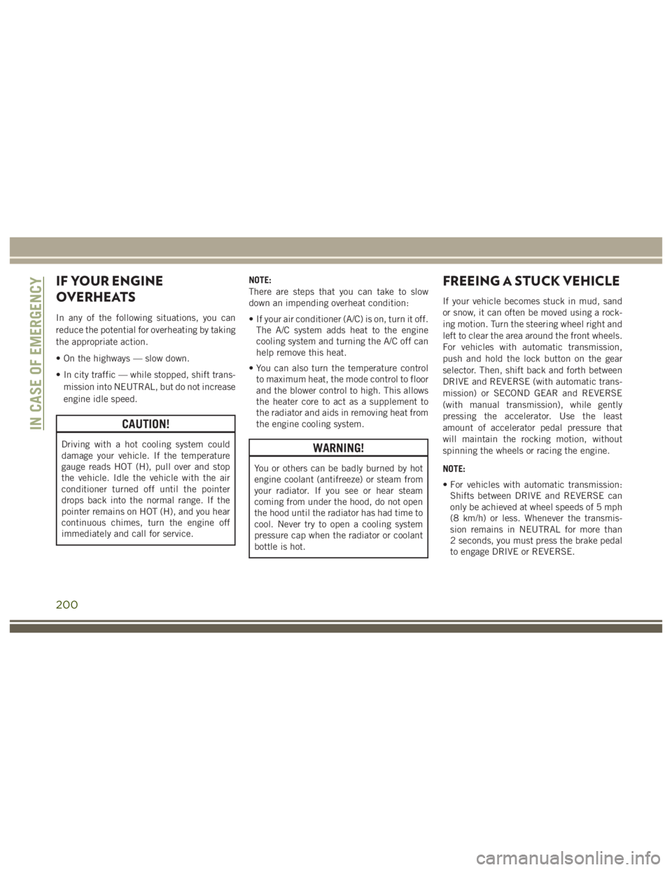 JEEP WRANGLER RUBICON 2019  Owners Manual 200 