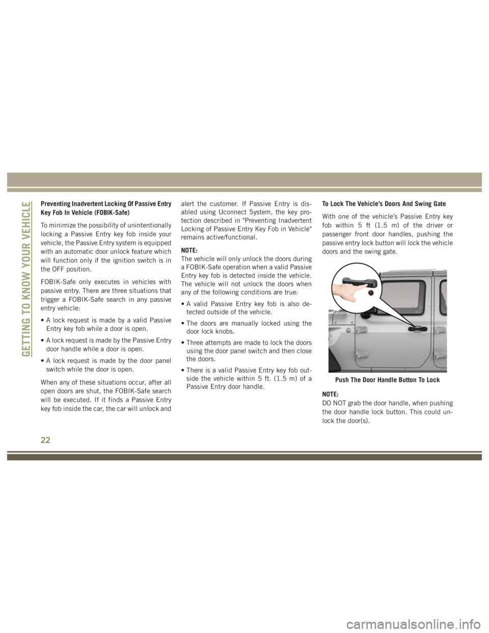 JEEP WRANGLER RUBICON 2019  Owners Manual 22 