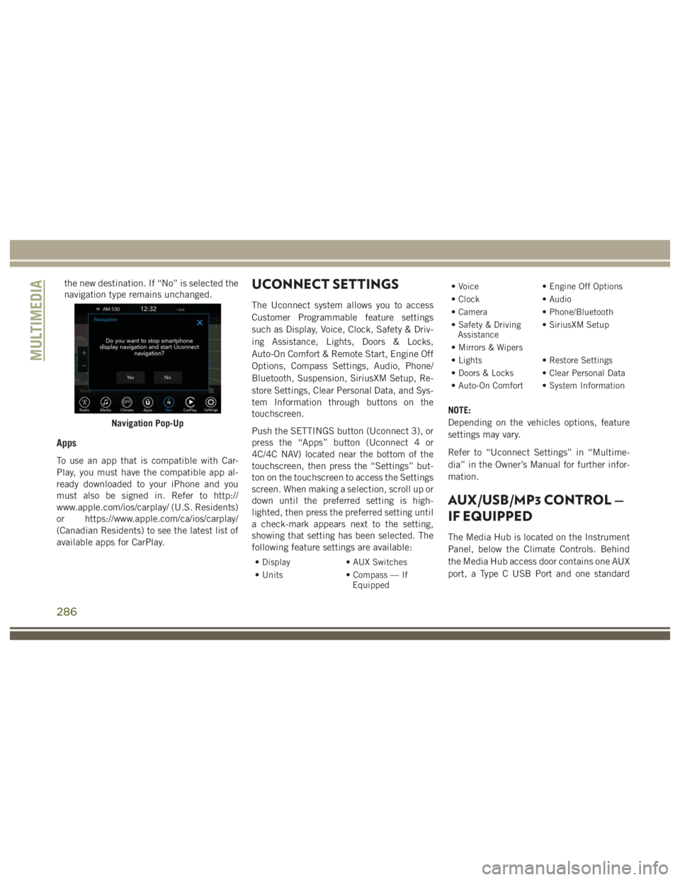 JEEP WRANGLER RUBICON 2019  Owners Manual 286 