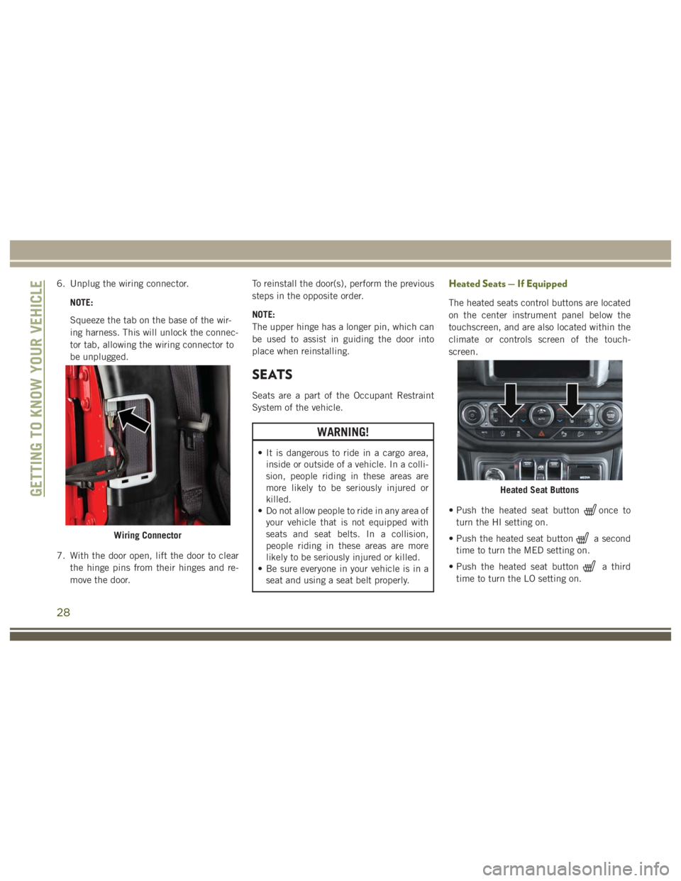 JEEP WRANGLER RUBICON 2019  Owners Manual 28 
