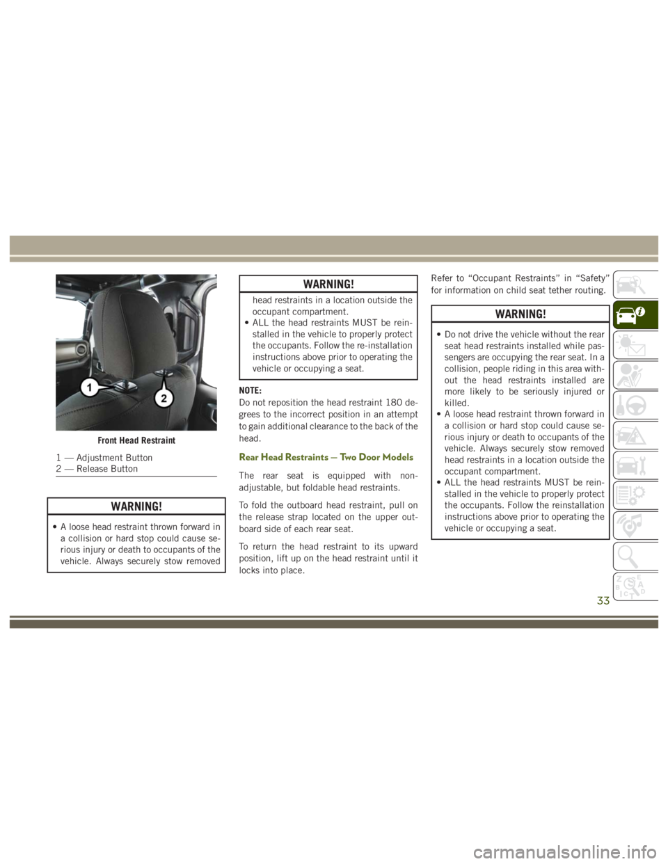 JEEP WRANGLER RUBICON 2019  Owners Manual 