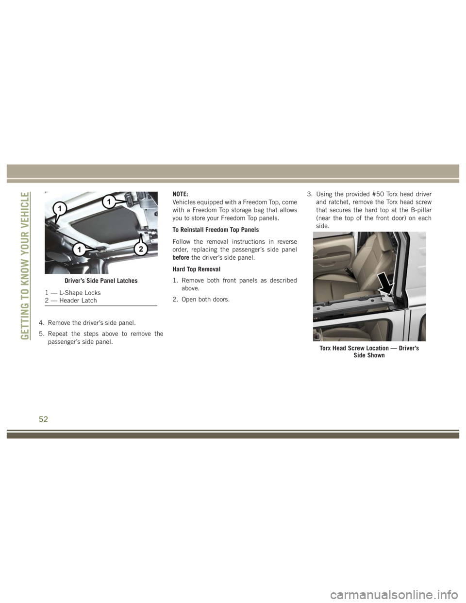 JEEP WRANGLER RUBICON 2019  Owners Manual 52 