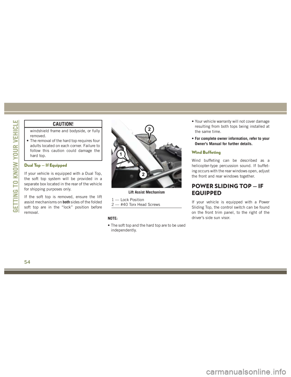 JEEP WRANGLER RUBICON 2019  Owners Manual 54 